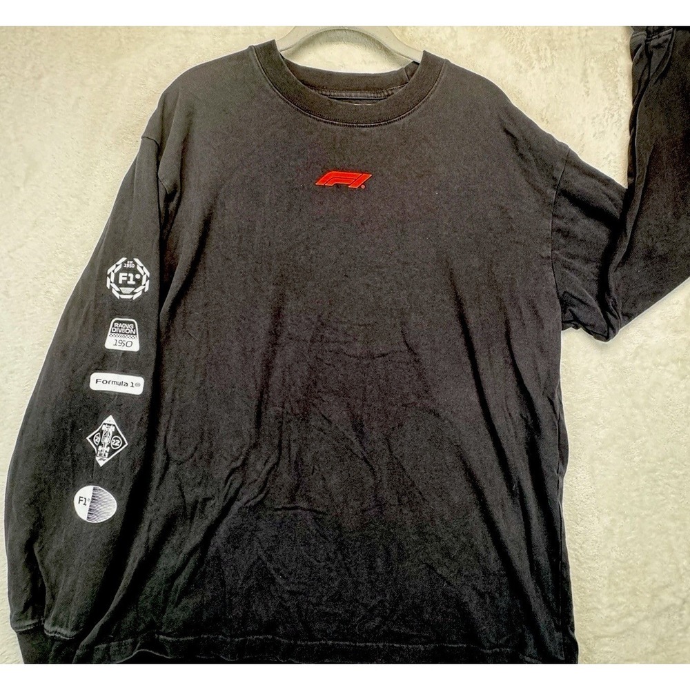 Formula 1 PacSun Long Sleeve T Shirt Men's M Black Graphic Racing Logo F1